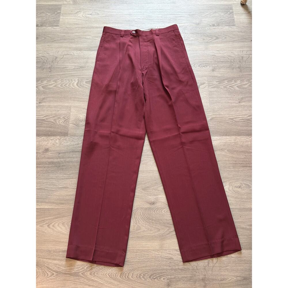 NWT Inserch size 34 men’s burgundy pleated front dress pants